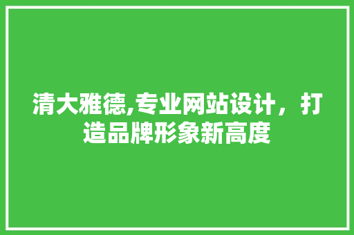清大雅德,专业网站设计，打造品牌形象新高度 清大雅德,专业网站设计，打造品牌形象新高度 百度SEO