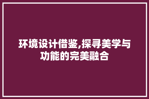 环境设计借鉴,探寻美学与功能的完美融合 环境设计借鉴,探寻美学与功能的完美融合 网站建设公司