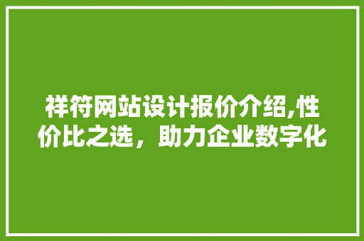 祥符网站设计报价介绍,性价比之选，助力企业数字化转型 祥符网站设计报价介绍,性价比之选，助力企业数字化转型 神马SEO