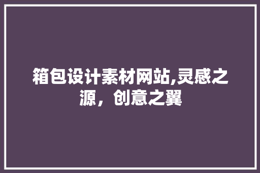 箱包设计素材网站,灵感之源，创意之翼